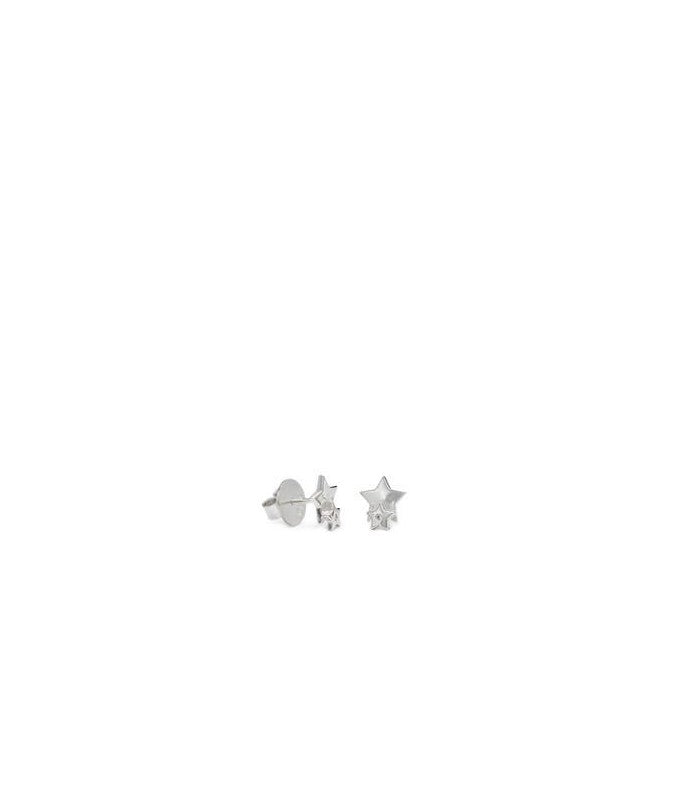 PENDIENTES PLATA DOBLE ESTRELLA PRESION