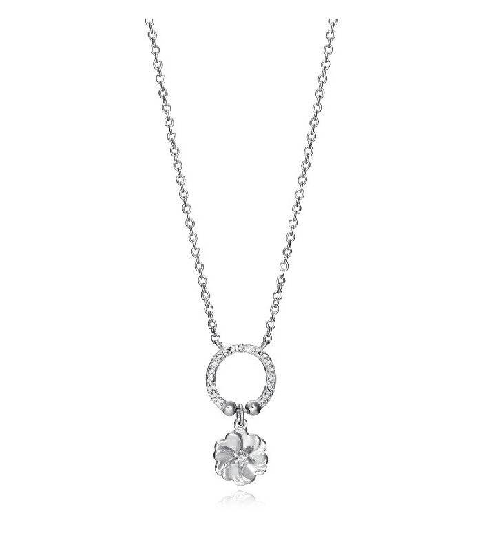 COLLAR PLATA ARO FLOR PARA ELLA