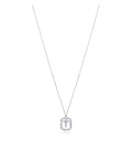 COLLAR PLATA DE LEY BAÑO RODIO LETRA T PARA ELLA