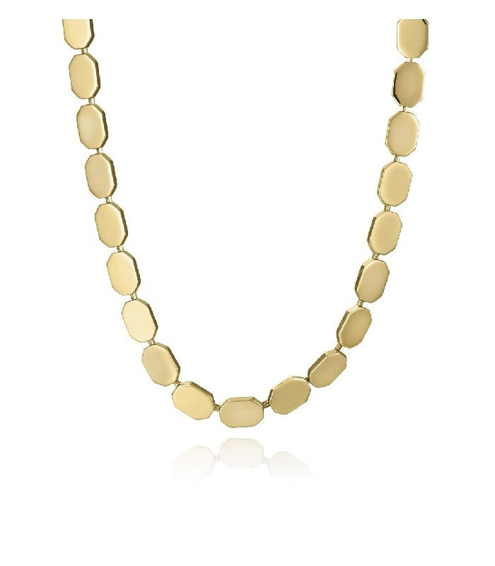 COLLAR ACERO IP DORADO PLACAS SRA FN