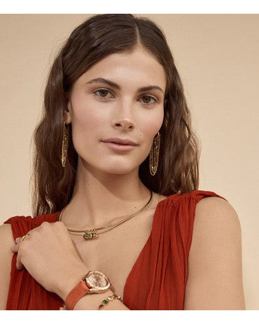 COLLAR ACERO IP DORADO Y CRISTAL SRA FN