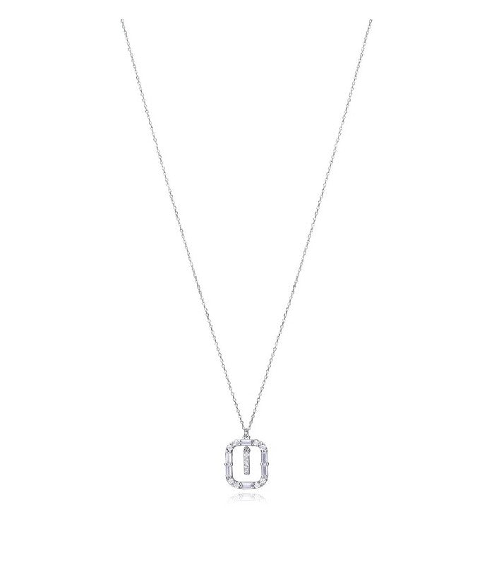 COLLAR PLATA DE LEY BAÑO RODIO LETRA I