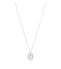 COLLAR PLATA DE LEY BAÑO RODIO LETRA C
