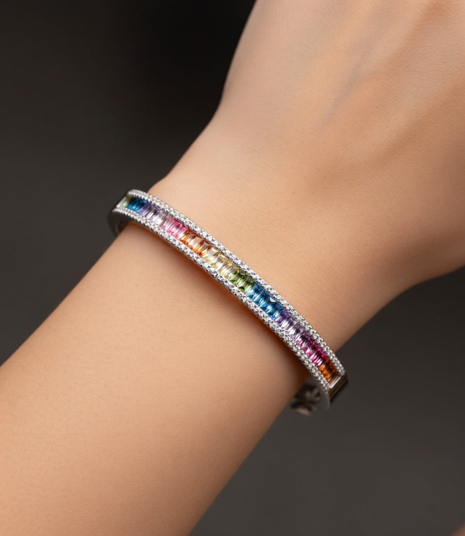 PULSERA ESCLAVA PLATA CIRCONITAS