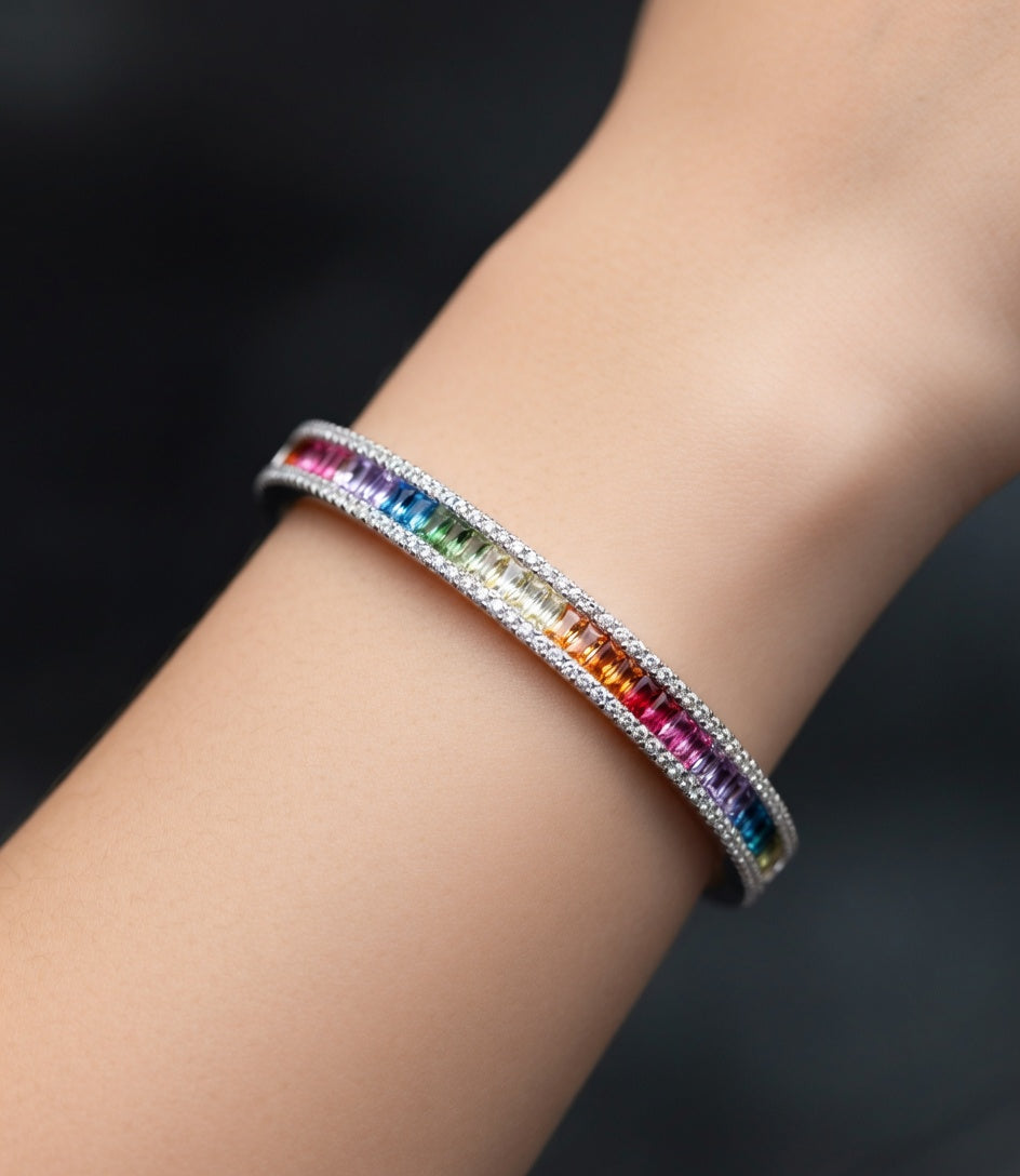 PULSERA ESCLAVA PLATA CIRCONITAS