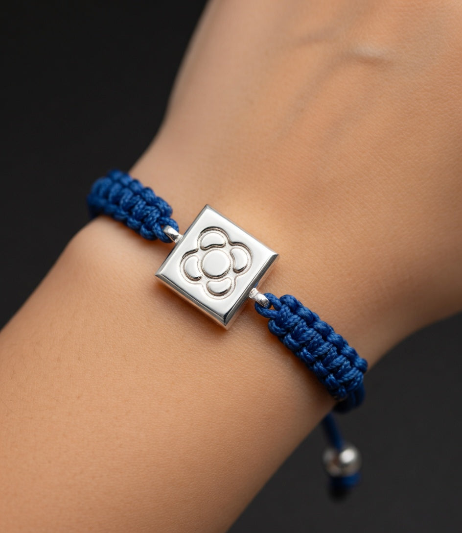 PULSERA PLATA COLOR AZUL