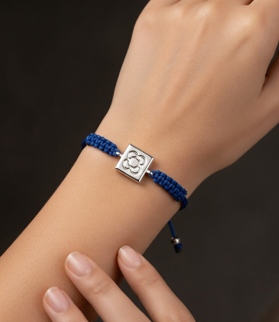 PULSERA PLATA COLOR AZUL