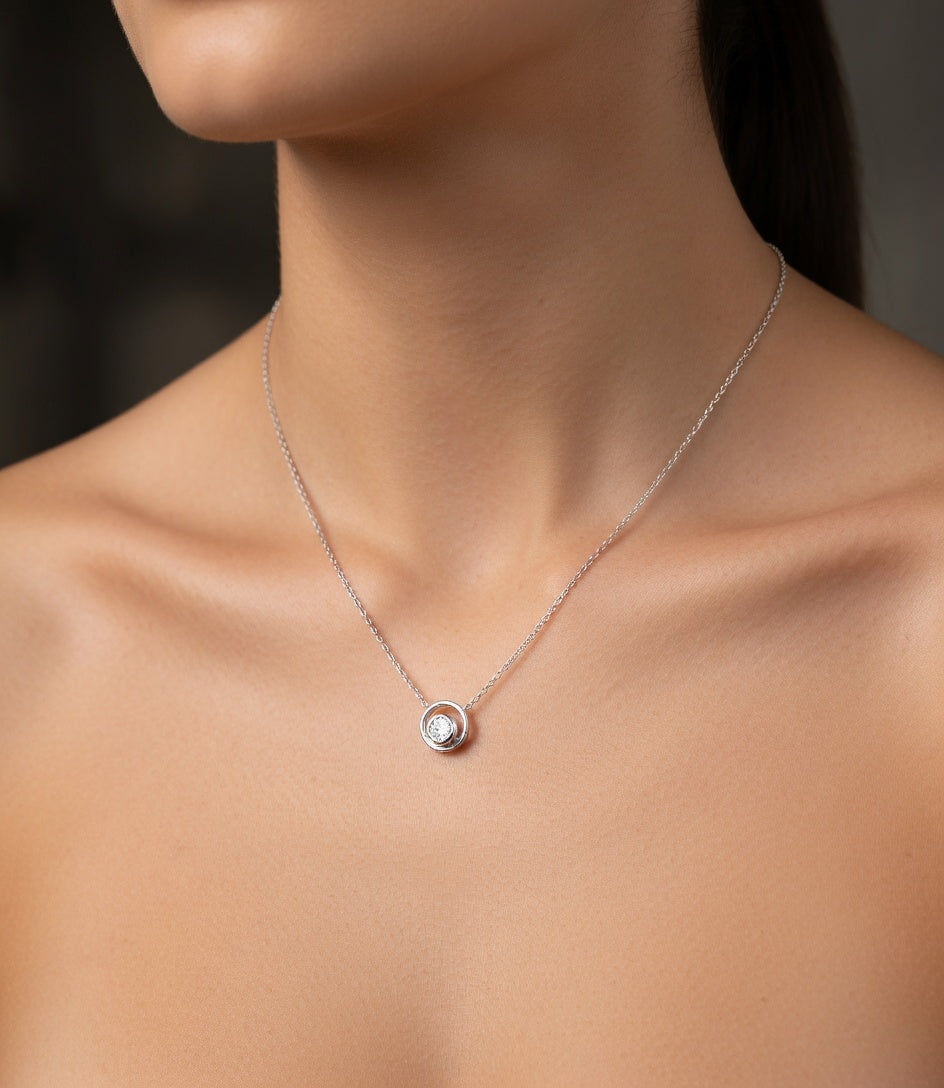 GARGANTELLA PLATA ZIRCONITA CERCLE
