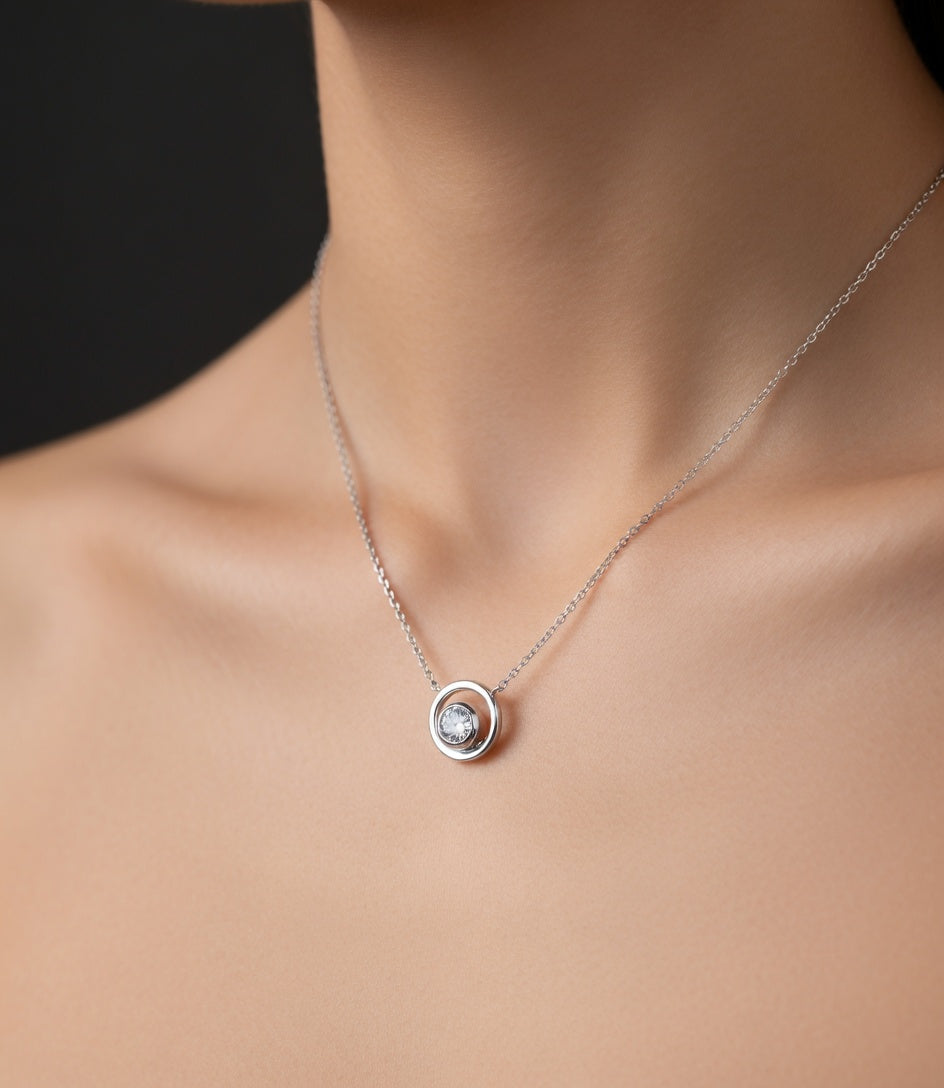 GARGANTELLA PLATA ZIRCONITA CERCLE