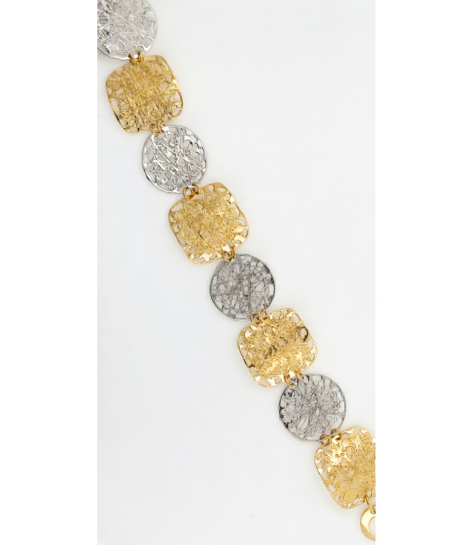 PULSERA ORO 18 KTES, CALADA, BICOLOR