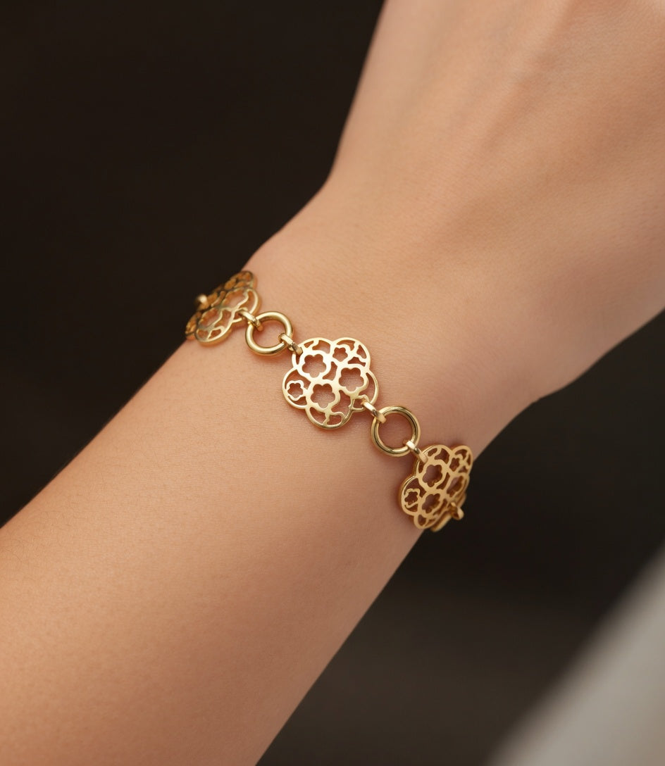 PULSERA ORO 18 KTES, CALADA, NACAR