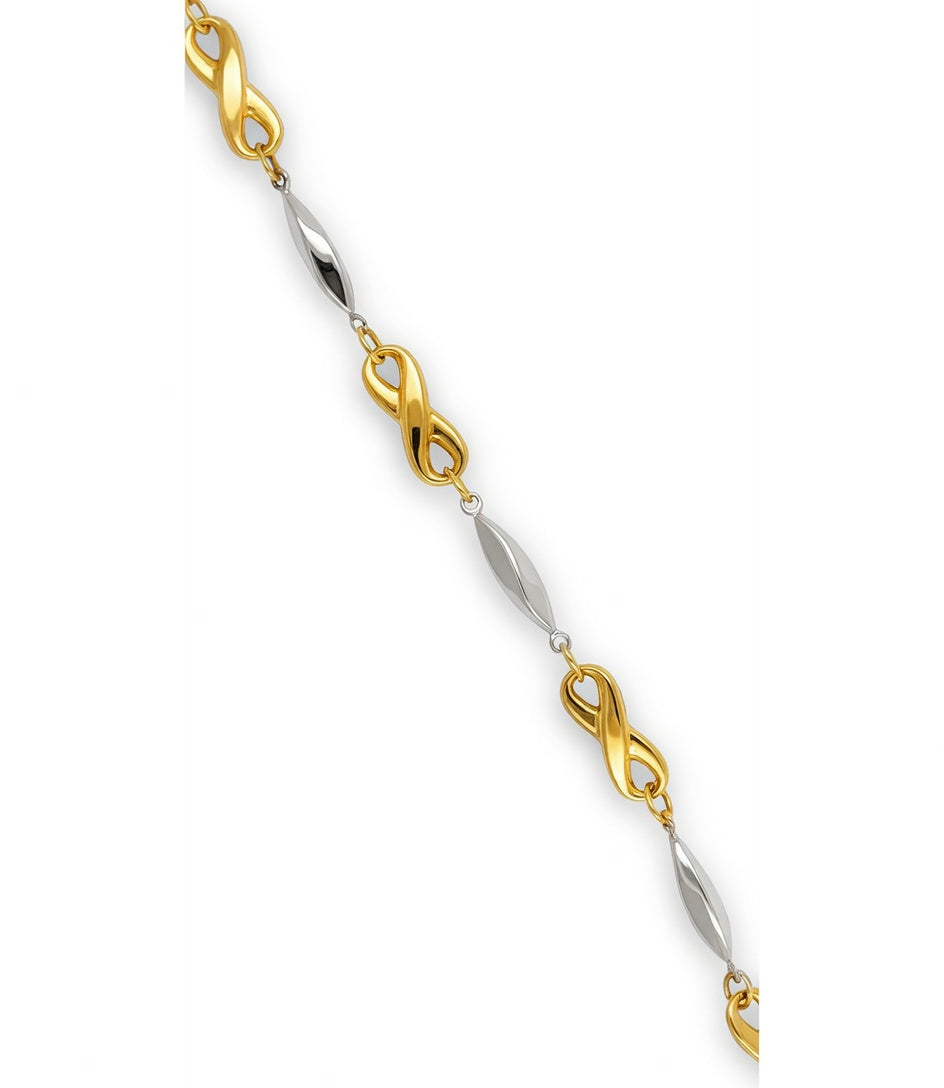 PULSERA ORO 18 KTES, BICOLOR INFINITO