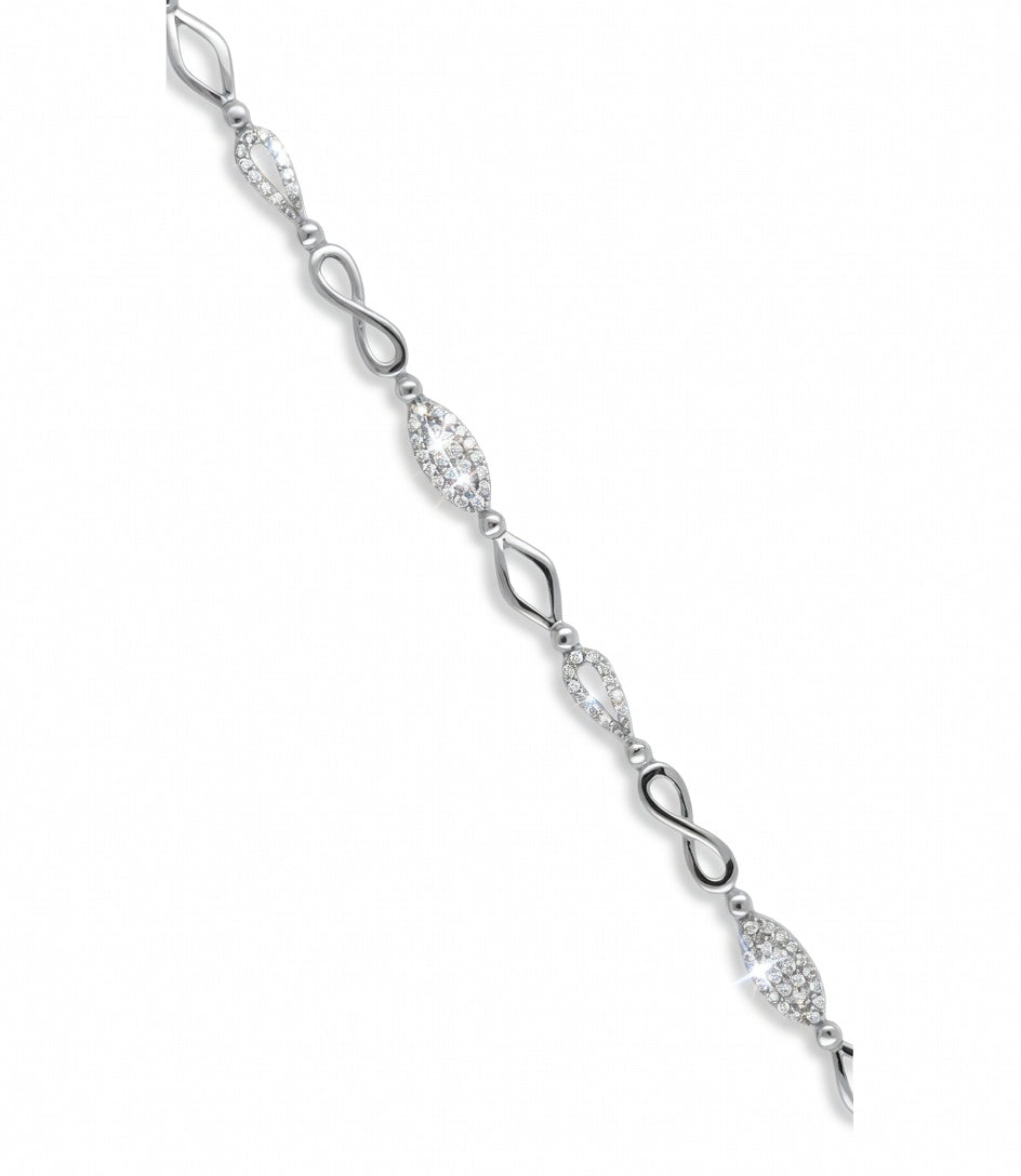 PULSERA ORO BLANCO 18 KTES, CIRCONITAS