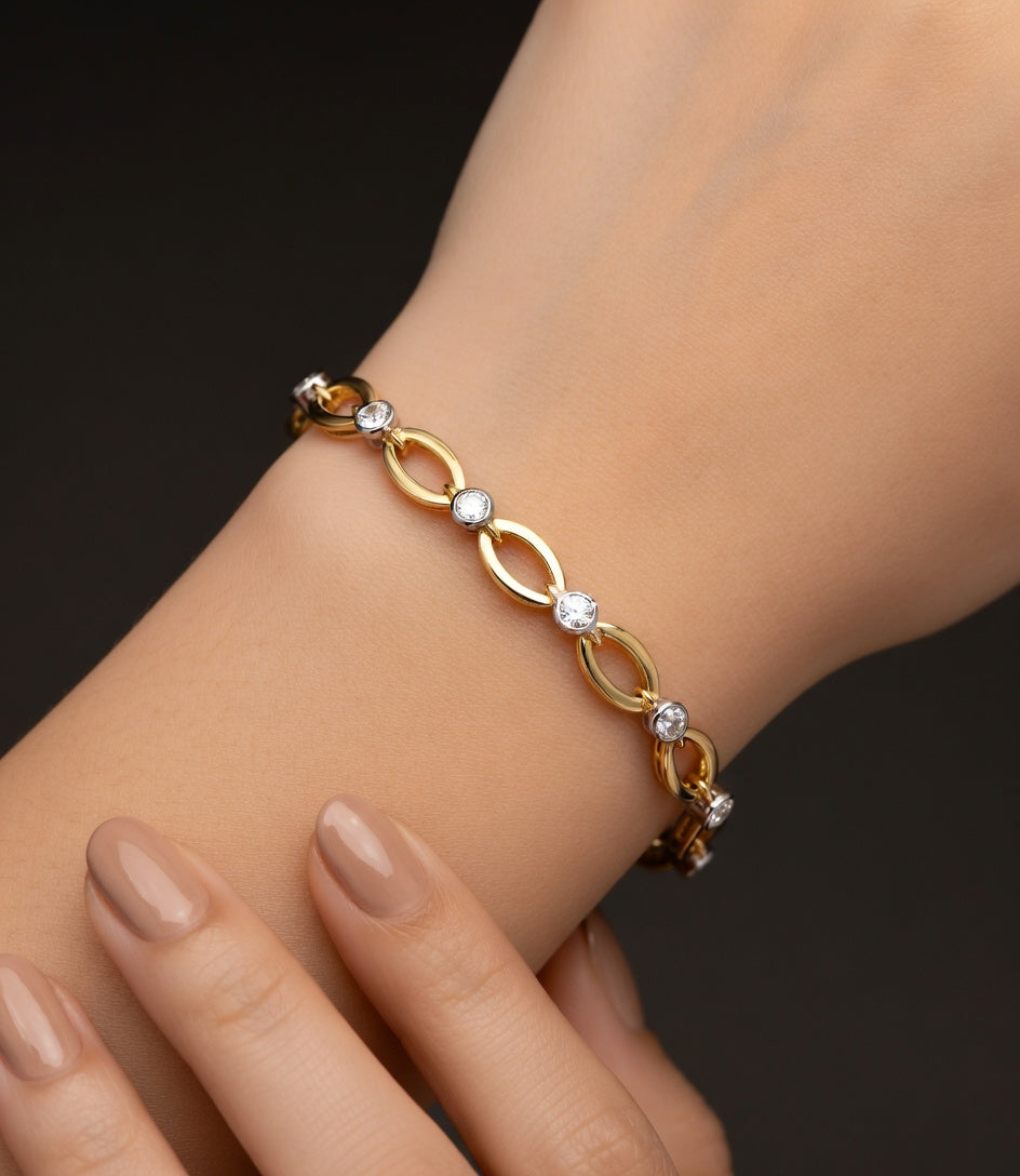 PULSERA ORO, CIRCONITAS