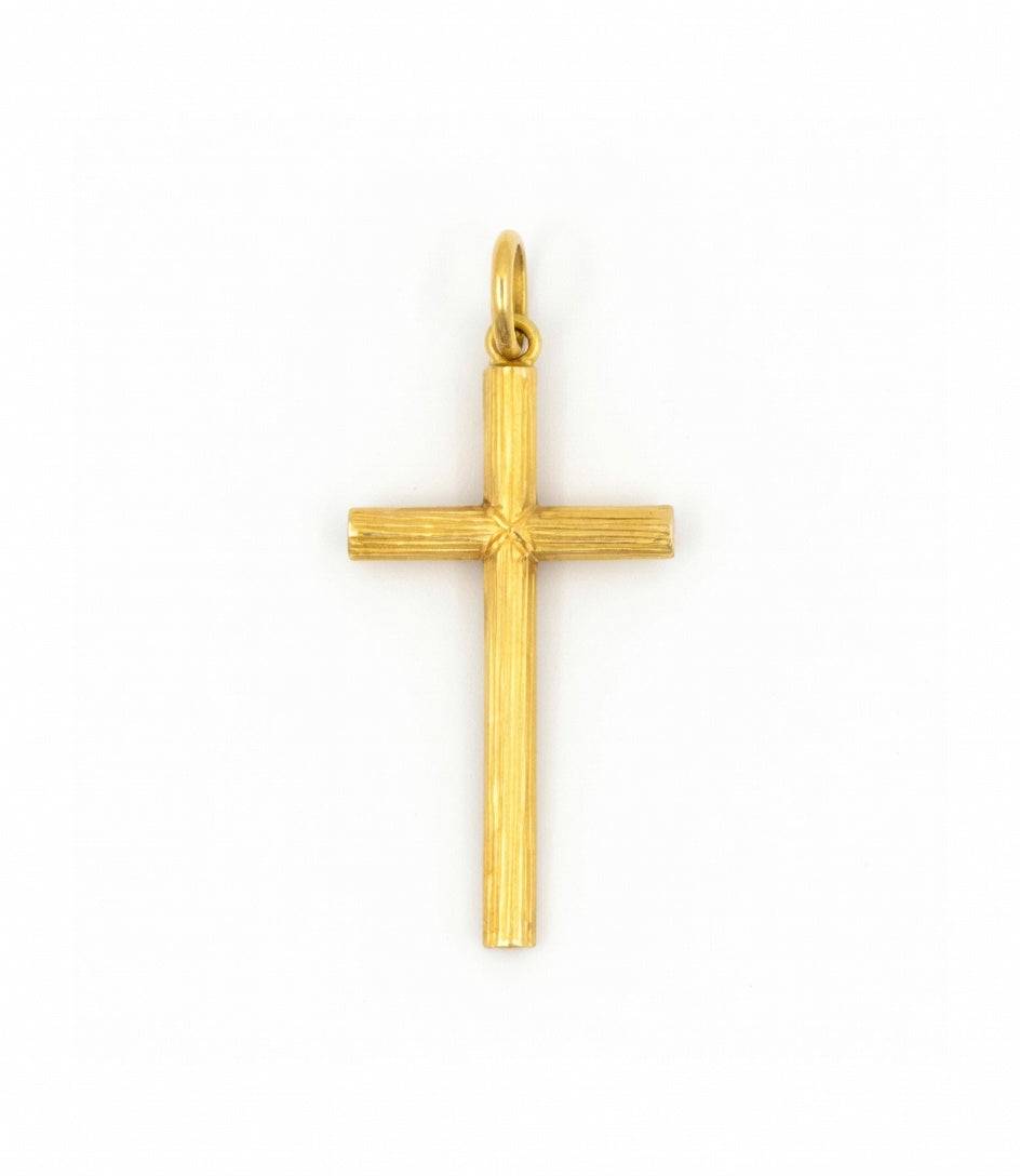 Cruz de Oro 18kt Tubo - Diseño Clásico