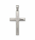 Cruz de Oro Blanco 18kt Mate y Brillo