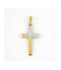 Cruz de Oro 18kt Plana Bicolor