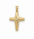 Creu d'Or de 18 kt mat amb Diamant
