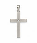 Creu d'Or Blanc 18kt Matisada amb Diamant