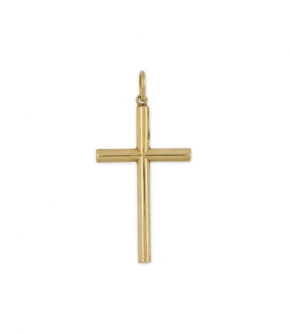 Cruz de Oro 18kt Tubo Grande