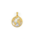 COLGANTE ORO 18 KTES, MAPA MUNDO, NACAR