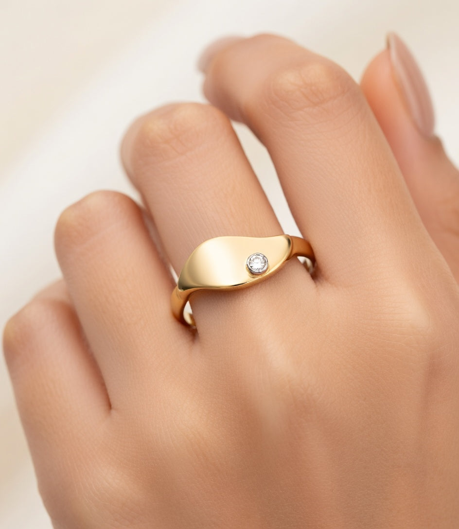 SORTIJA ORO 18KTES 1 DIAMANTE