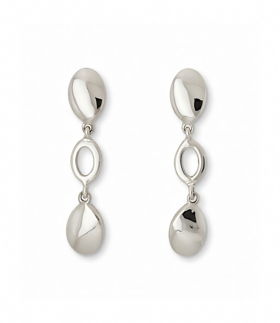 PENDIENTES ORO BLANCO 18 KTES, CIERRE PRESION
