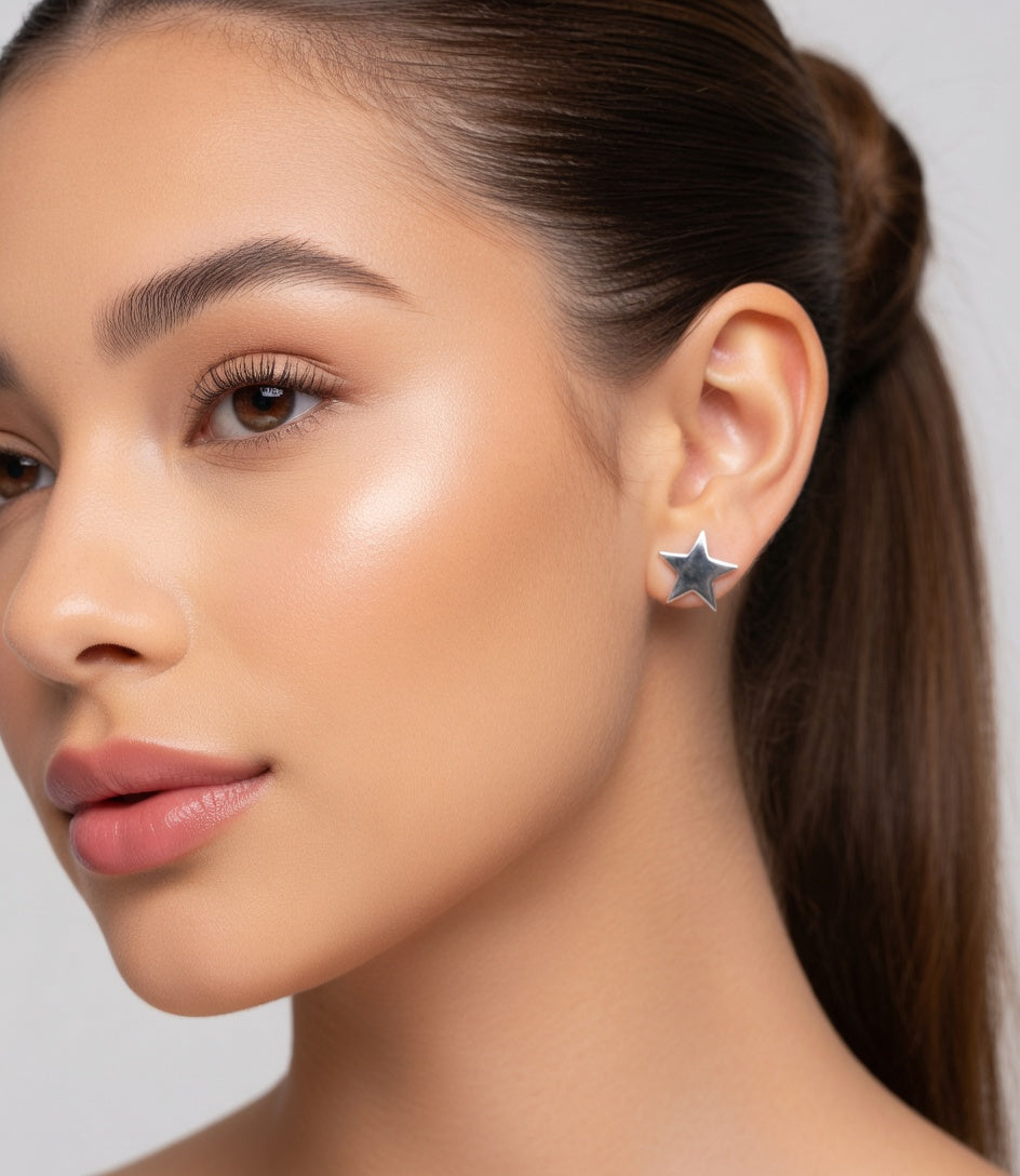 ARRACADES PLATA DE LLEI FORMA ESTRELLA