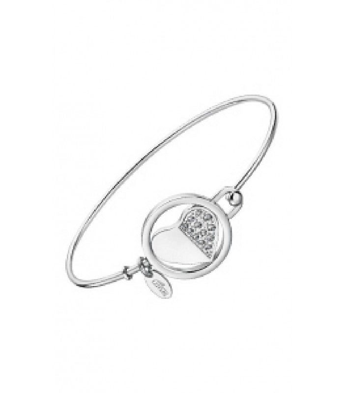 PULSERA ESCLAVA ACERO CORAZON CIRCONITAS