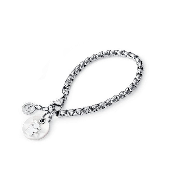 PULSERA ACERO Y ACETATO MARFIL SRA FASHI