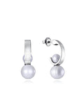 PENDIENTE ACERO Y PERLAS PARA MUJER FN