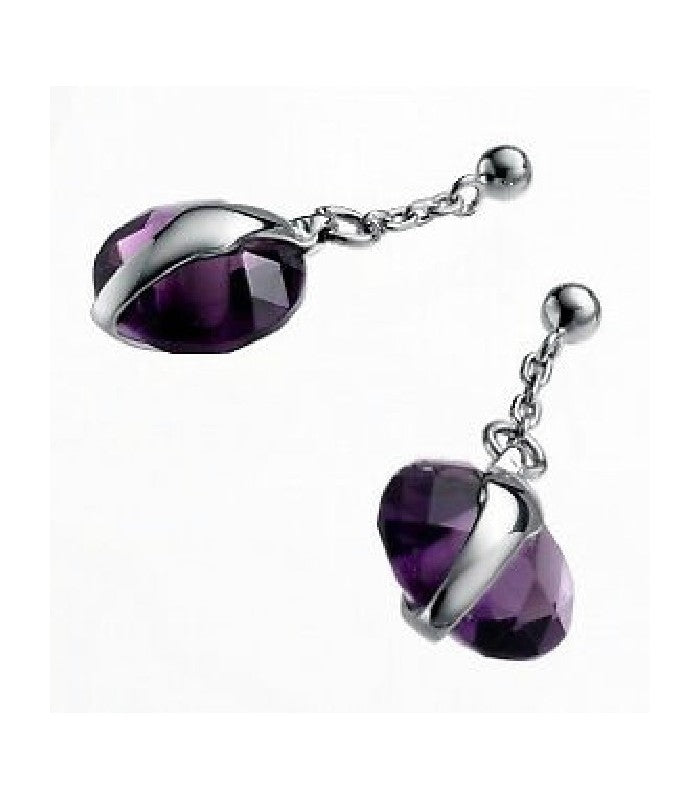 PENDIENTES PIEDRAS CRISTAL LILAS