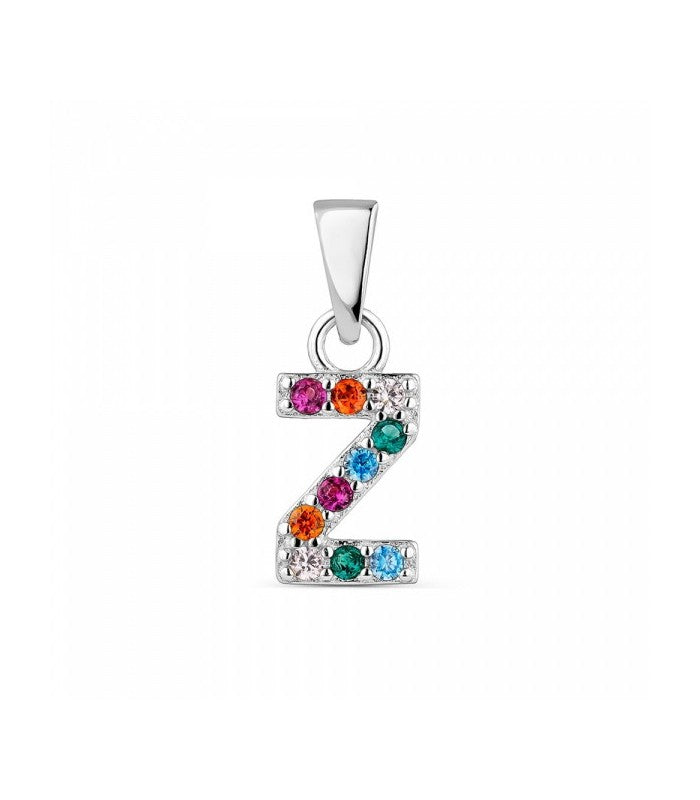 PENJANT PLATA LLETRA Z MULTICOLOR CIRCONITES