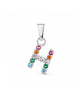 PENJANT PLATA H CIRCONITA MULTICOLOR