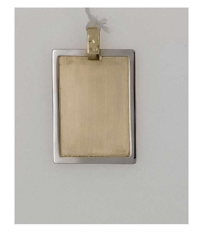 PLACA ORO Y BISEL ORO BLANCO 18 KTES