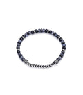 PULSERA ACERO Y PIEDRA NATURAL NEGRA