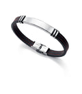 PULSERA ACERO Y CAUCHO NEGRO SR FASHION
