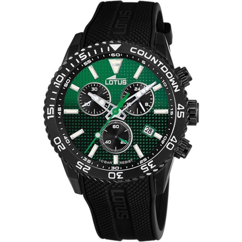 Reloj Lotus hombre edición especial colección Color cronógrafo deportivo negro y verde Ref. 18672/B