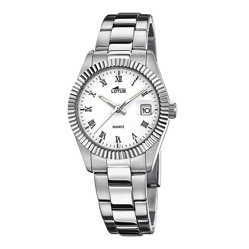 Reloj Lotus mujer clásico minimalista acero inoxidable esfera blanca limpia Ref. 15822/1
