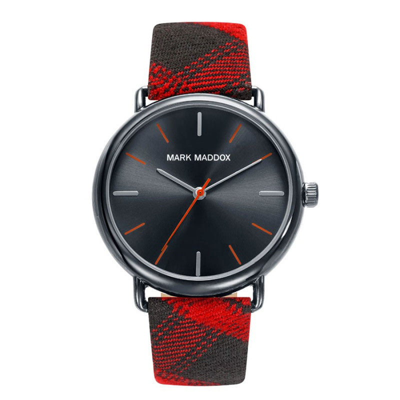 Reloj Mark Maddox hombre deportivo correa de tela negro rojo - HC3029-17