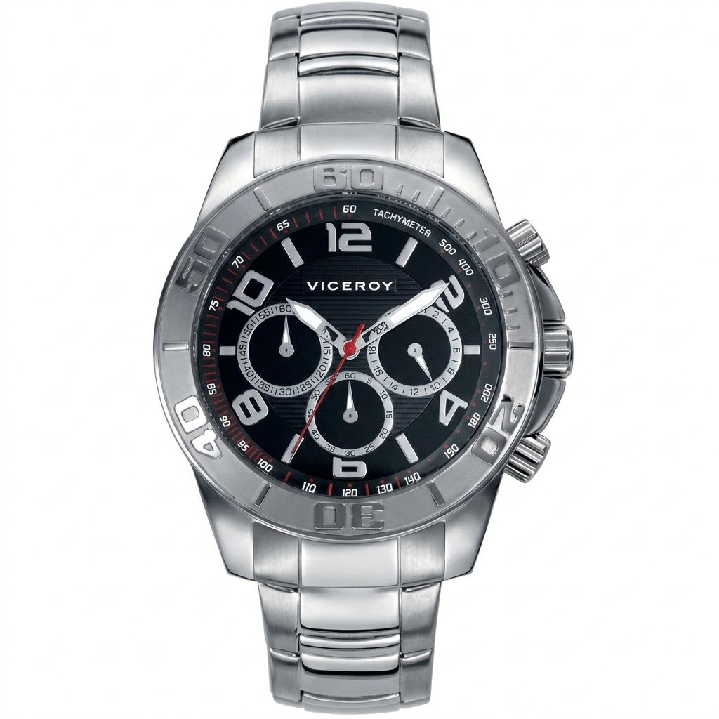 Reloj Viceroy hombre de acero esfera negra Ref. 40443-55