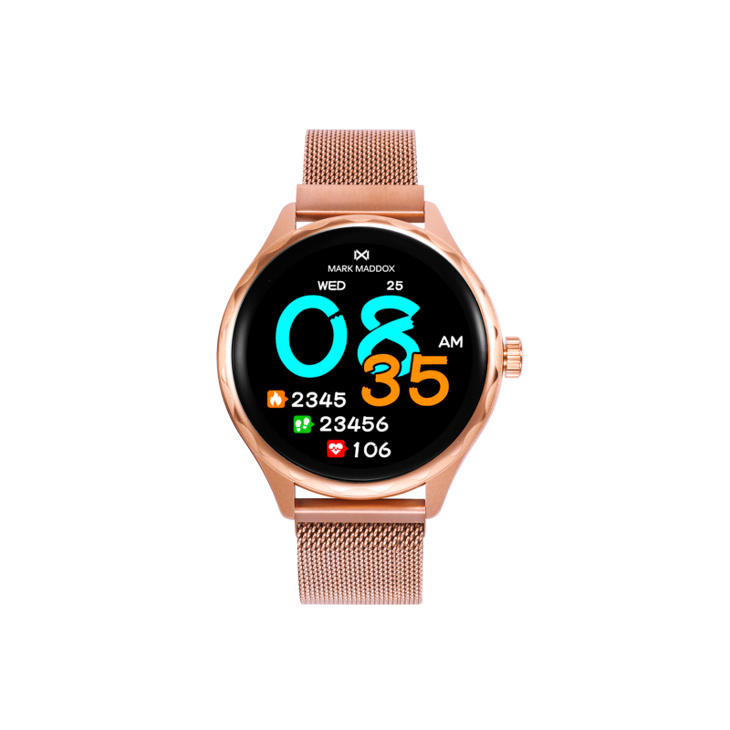 Reloj Mark Maddox mujer smart metal IP rosa malla milanesa - MS2000-70
