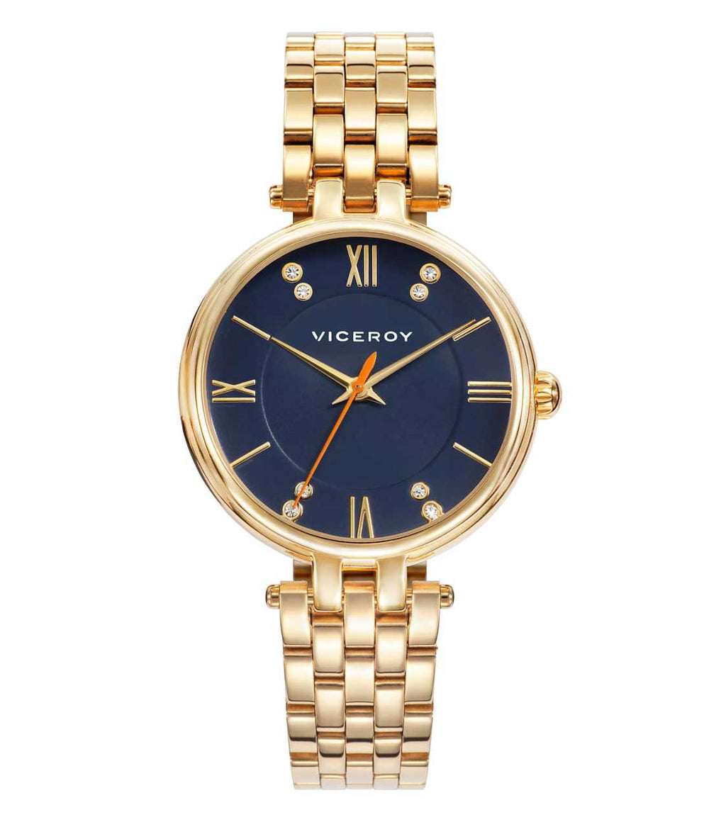 Reloj Viceroy mujer elegante de acero dorado esfera azul Ref. 461092-33