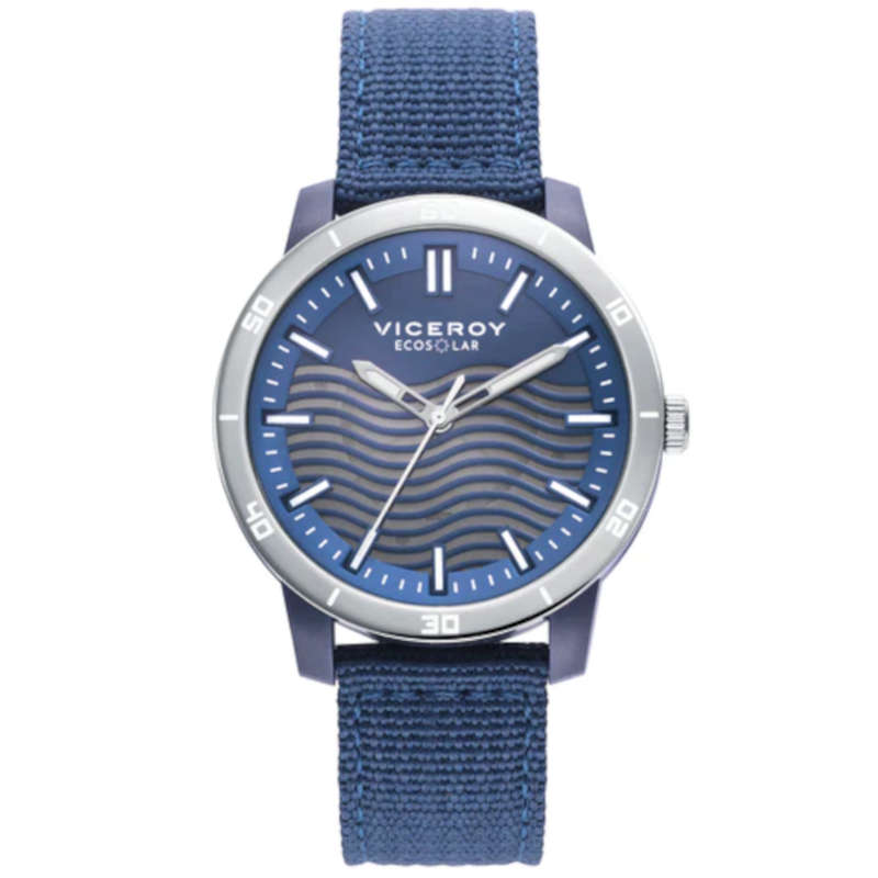Reloj Viceroy hombre Ecosolar de acero con esfera azul Ref. 41133-37