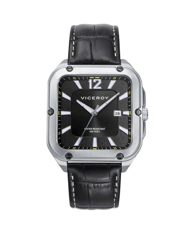 Reloj Viceroy hombre Magnum caja de acero correa piel negra - 401321-55