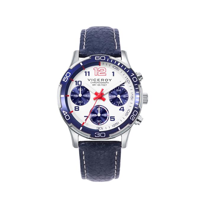 Reloj Viceroy Next niño cronógrafo de acero azul y blanco - 401419-04