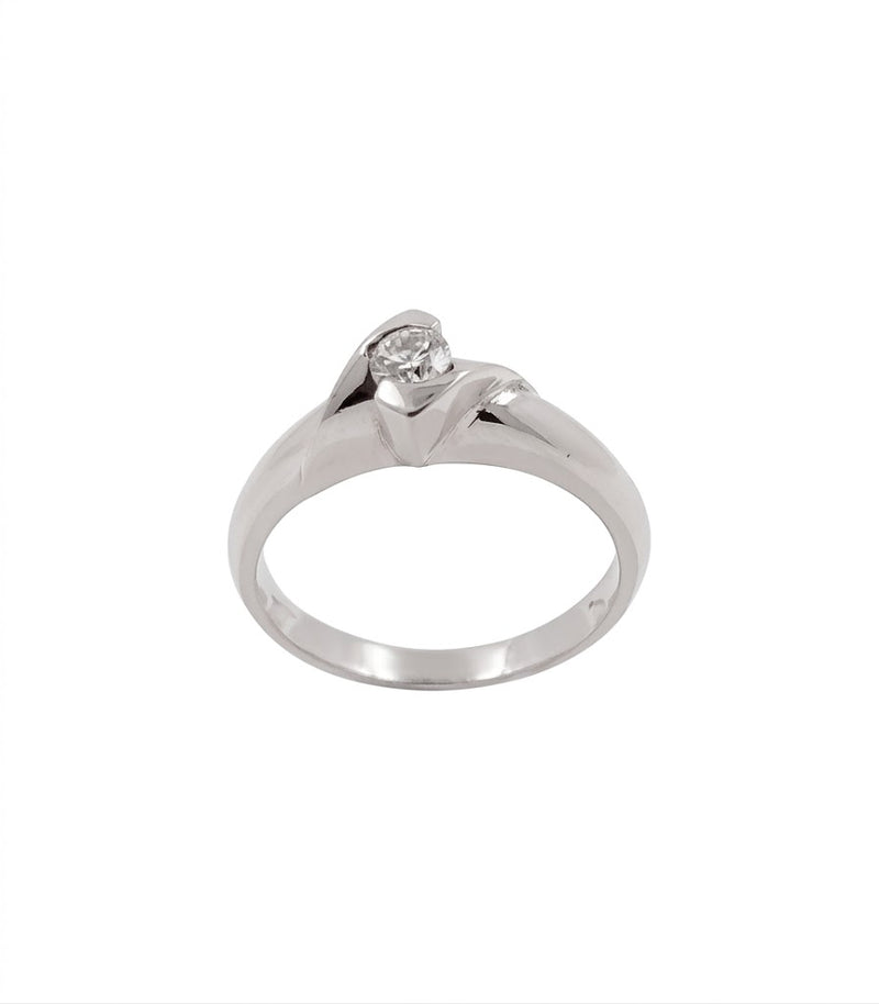SORTIJA ORO BLANCO BRILLANTE 0.20