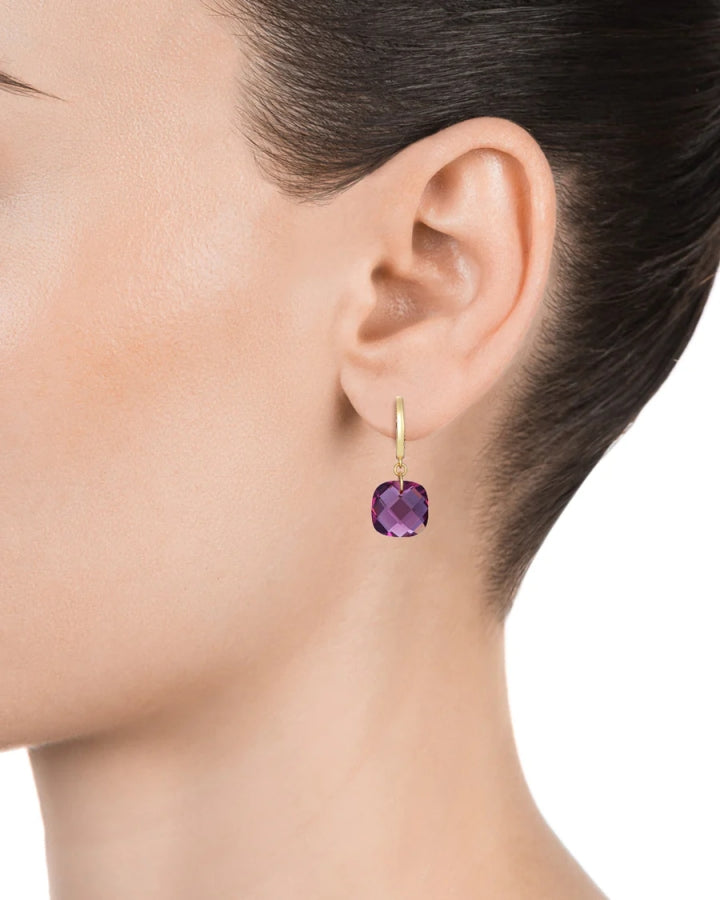 PENDIENTES PLATA DE LEY CHAPADO CRISTA LILA