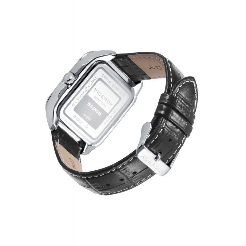 Reloj Viceroy hombre Magnum caja de acero correa piel negra - 401321-55