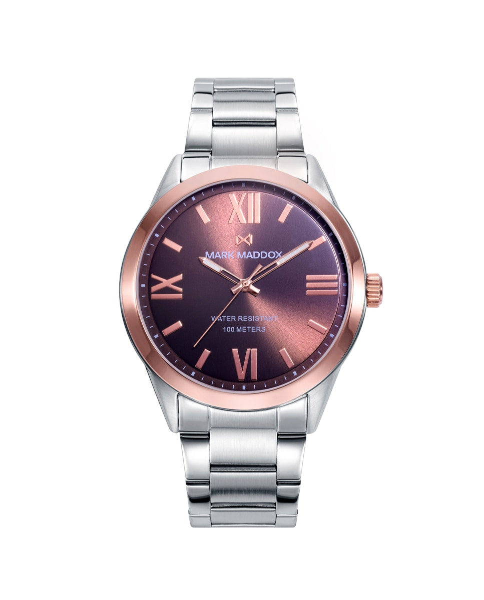 Reloj Mark Maddox mujer elegante  acero inoxidable esfera marrón - HM1007-43